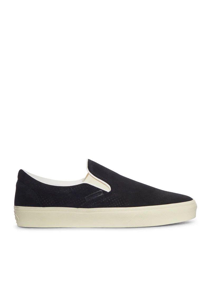 Tom Ford Men Jude Slip-On Sneakers In Perforated Suede - 1