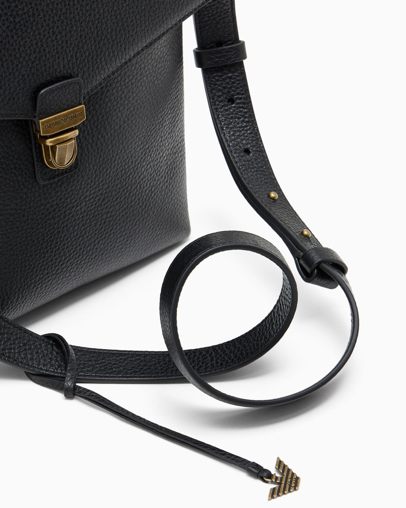 ICON PEBBLED LEATHER FLAT SHOULDER BAG 5
