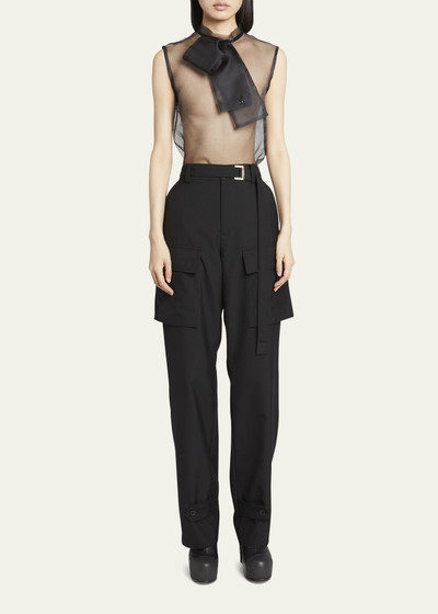 sacai Belted Wool Cargo Trousers outlook