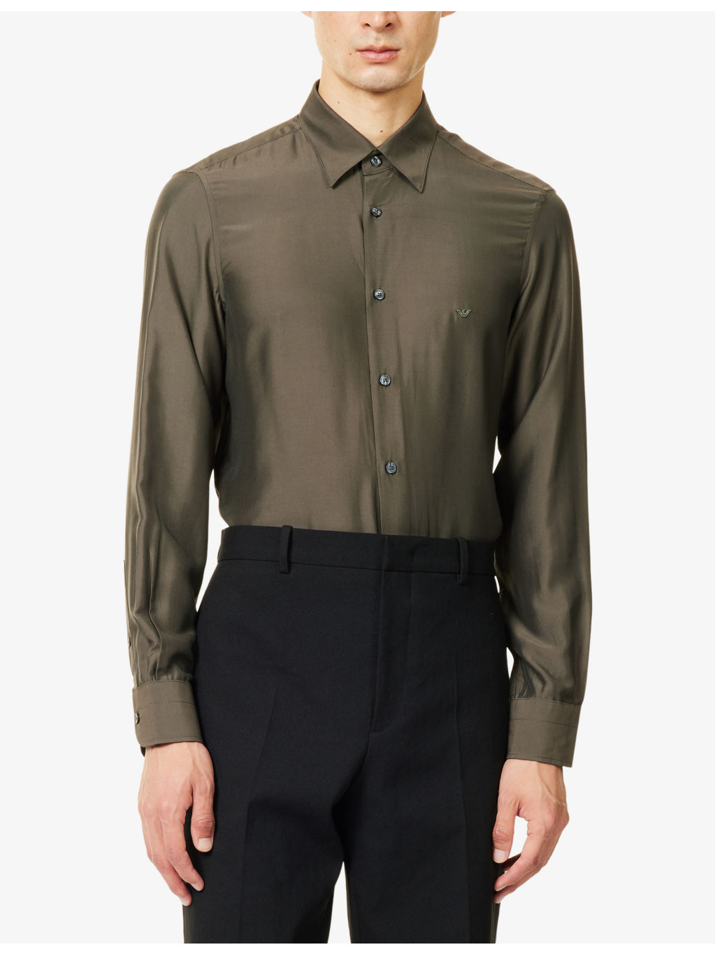 Embroidered-Logo Sport Modal-Silk Blend Shirt - 3