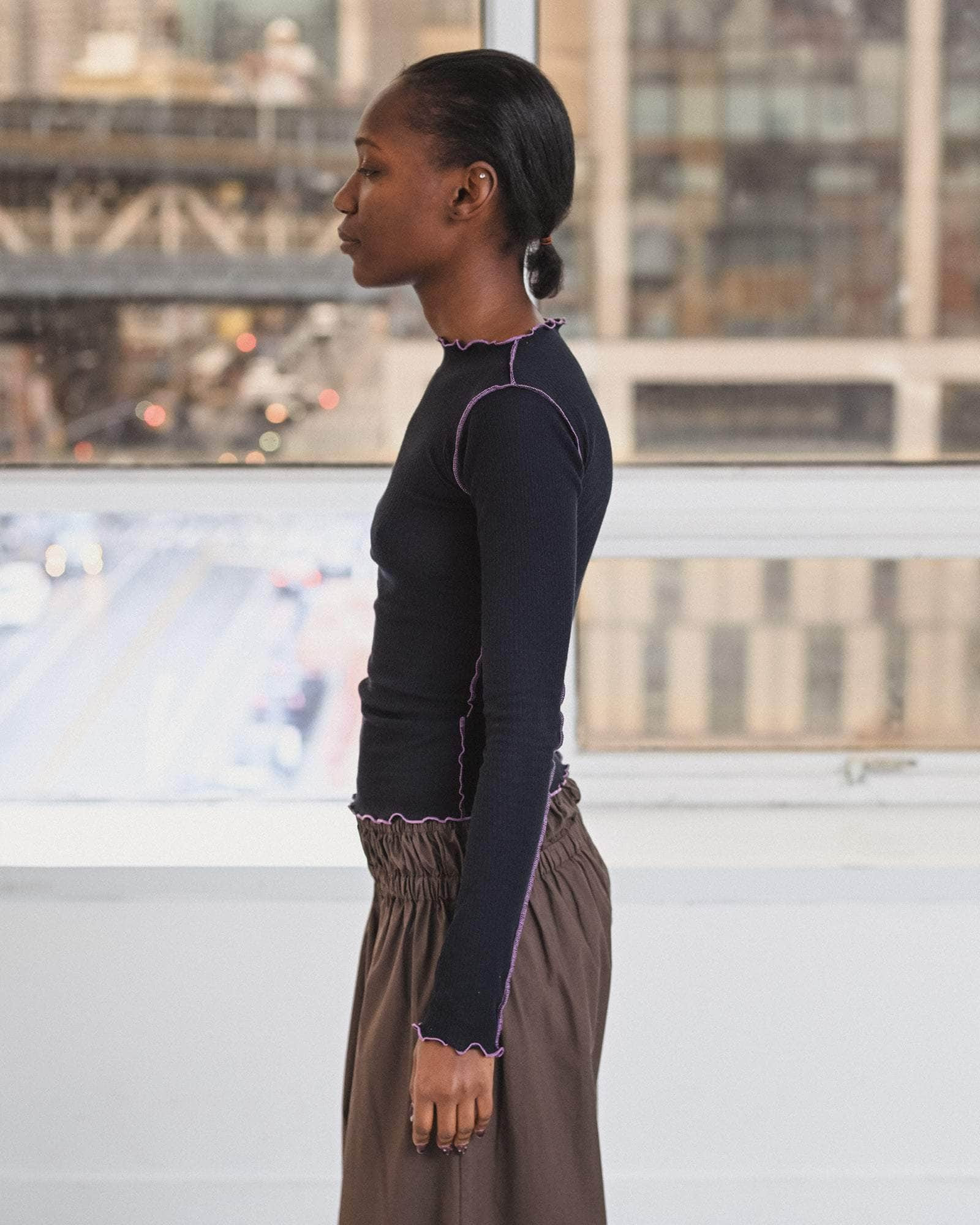 Vein Long Sleeve Tee - Fine Organic Cotton Rib - 3