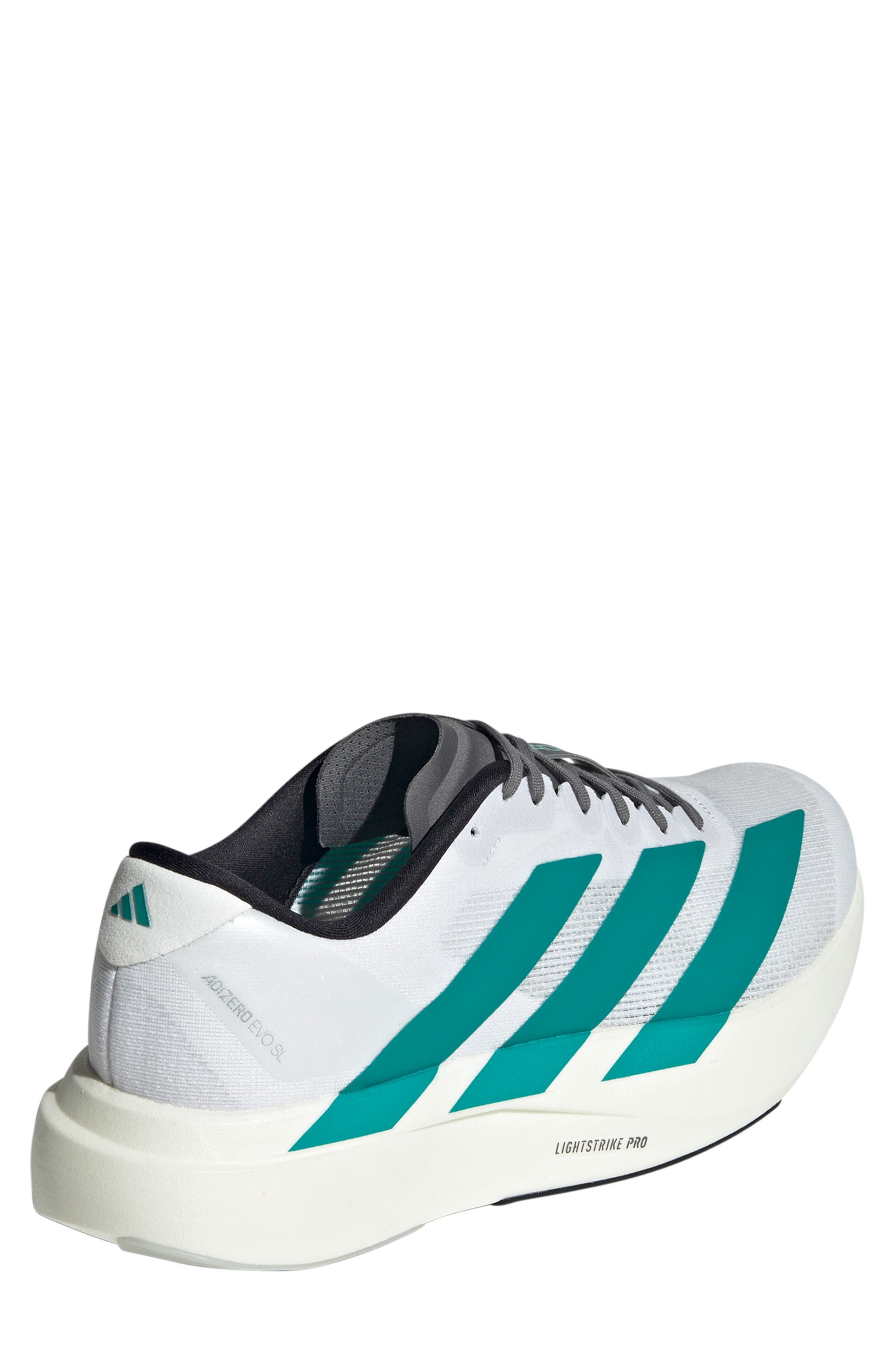 adidas Gender Inclusive Adizero Evo SL Running Shoe in White/Pure Teal/Grey at Nordstrom - 2