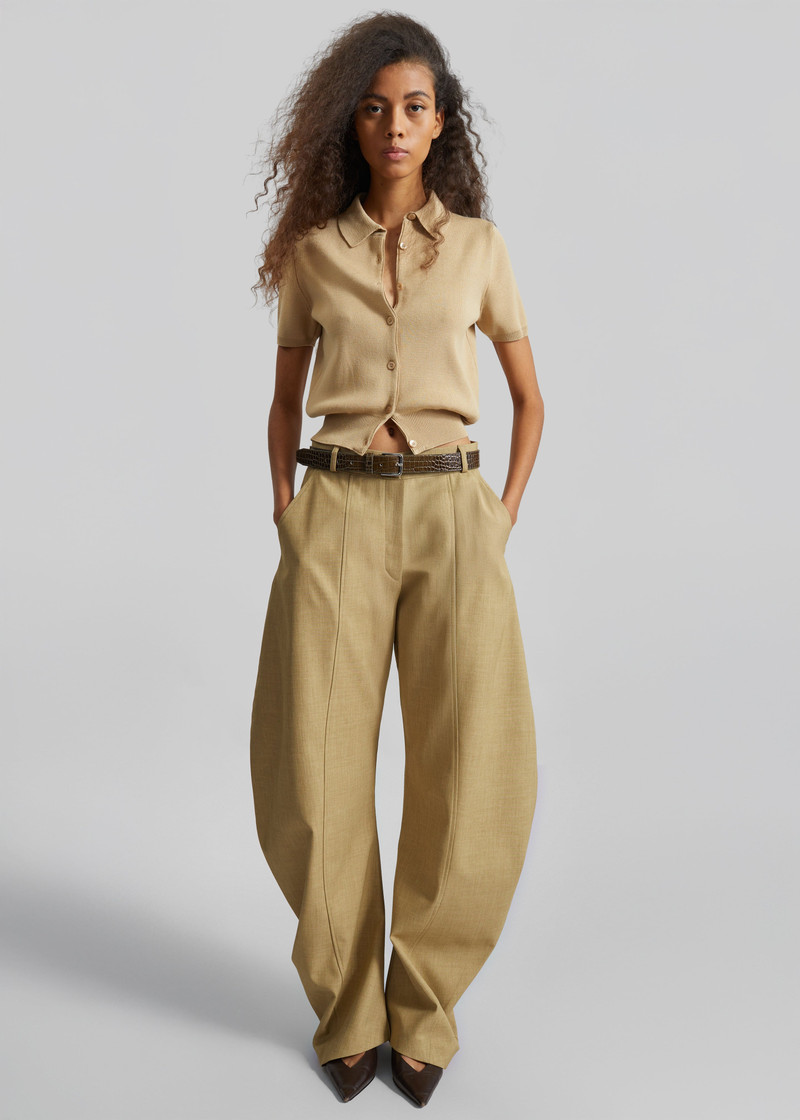 Amelot Knit Short Sleeve Cardigan - Beige 6