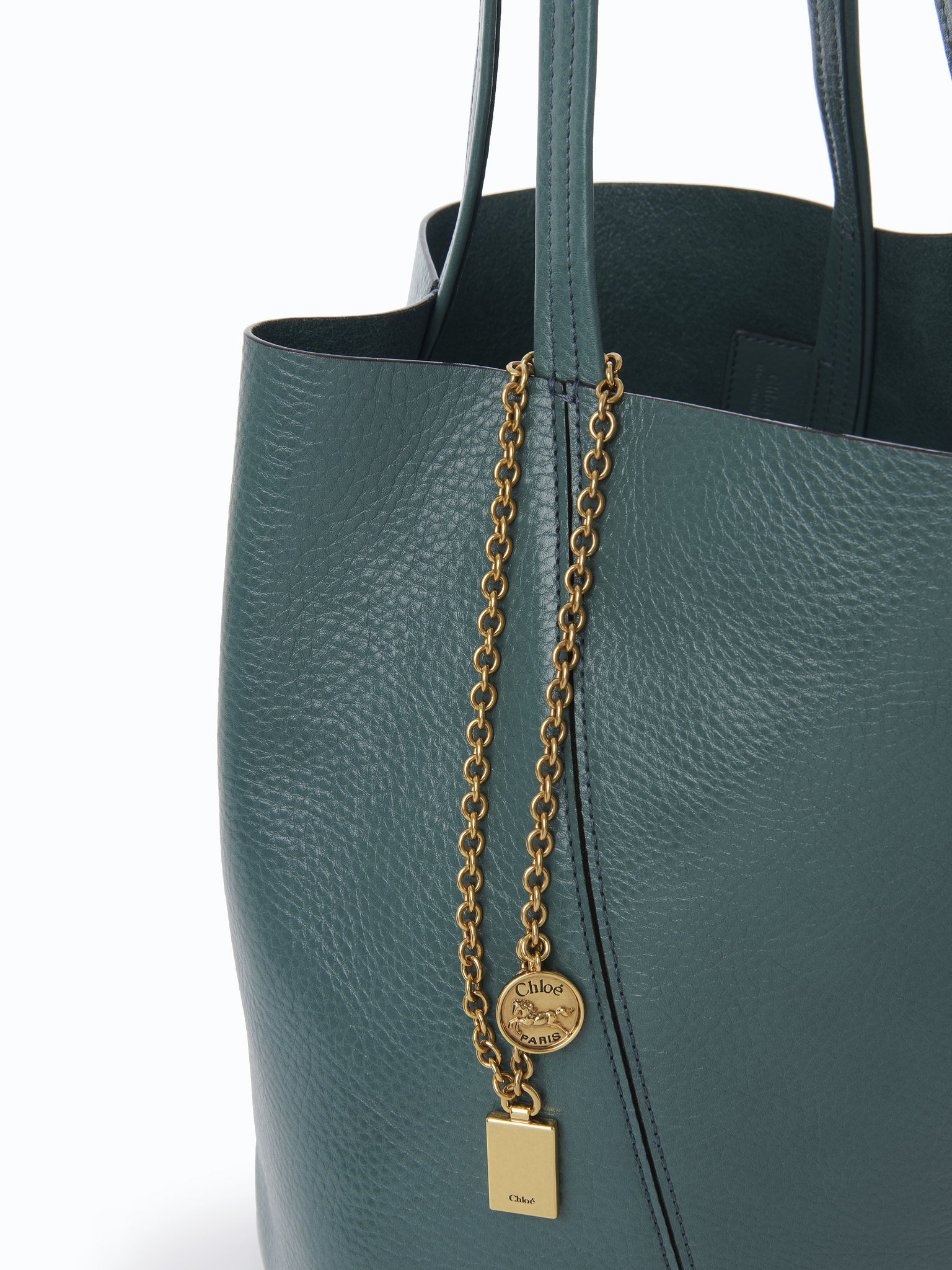 CHLOÉ SPIN TOTE BAG IN GRAINED LEATHER - 6