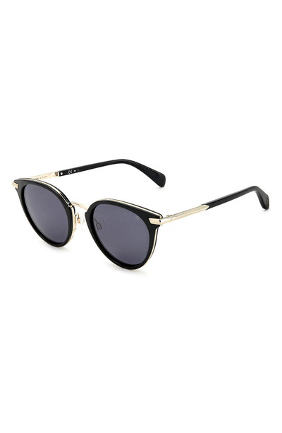 rag & bone 53mm Round Sunglasses in Black /Grey outlook