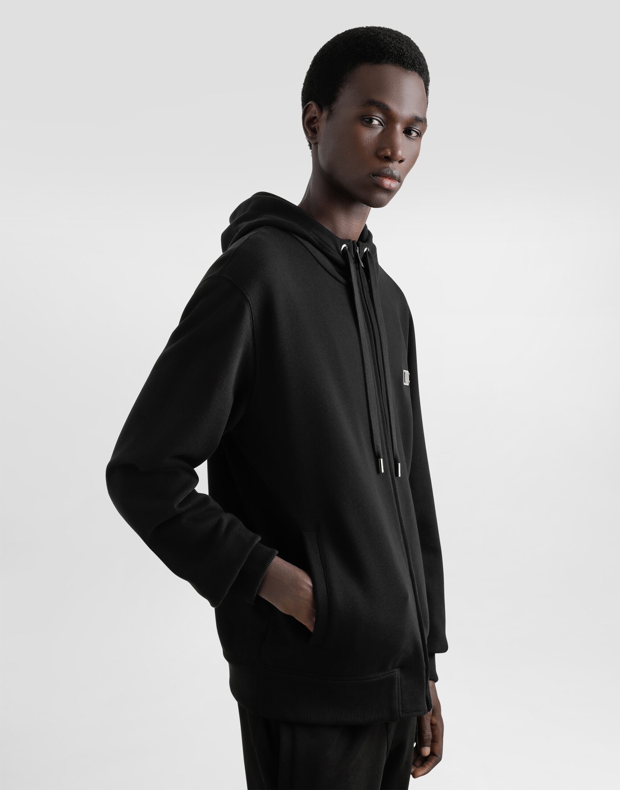 Cotton hoodie with tag - 5