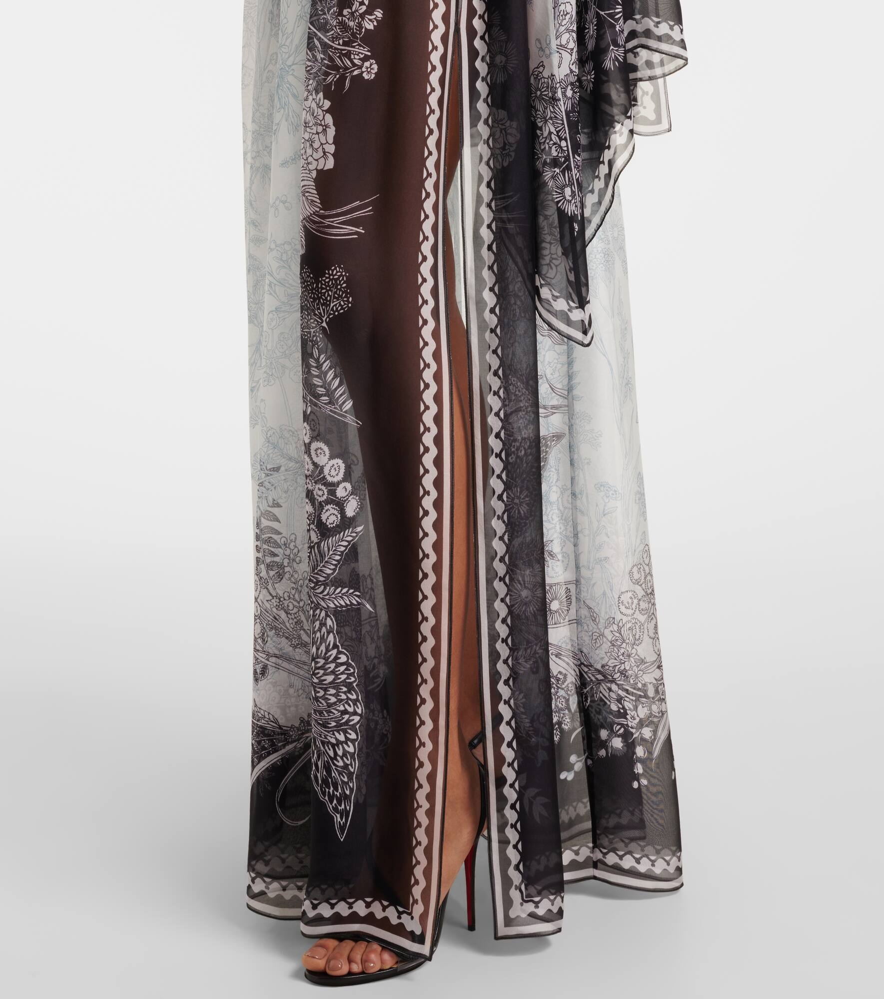 Printed silk chiffon maxi skirt - 5