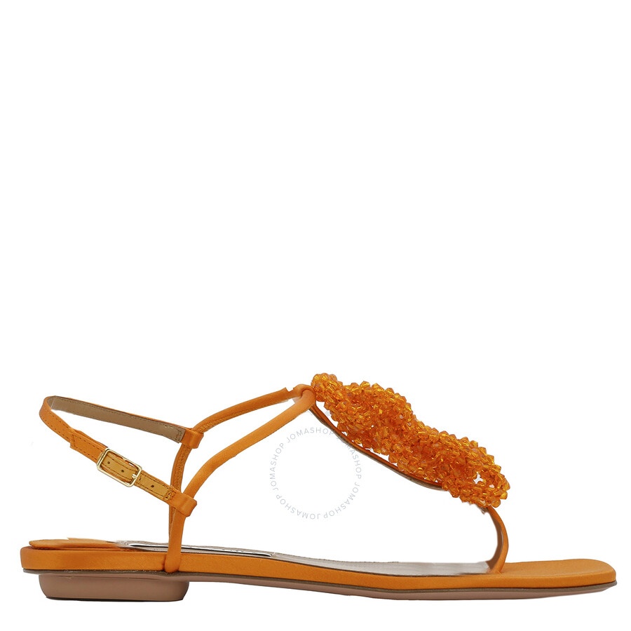 Aquazzura Ladies Mango Chain Of Love Flat Sandals - 1