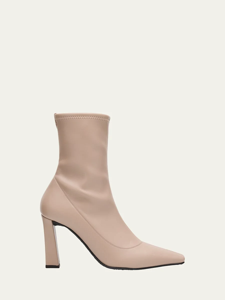 Barbaro Stretch Leather Ankle Booties - 1
