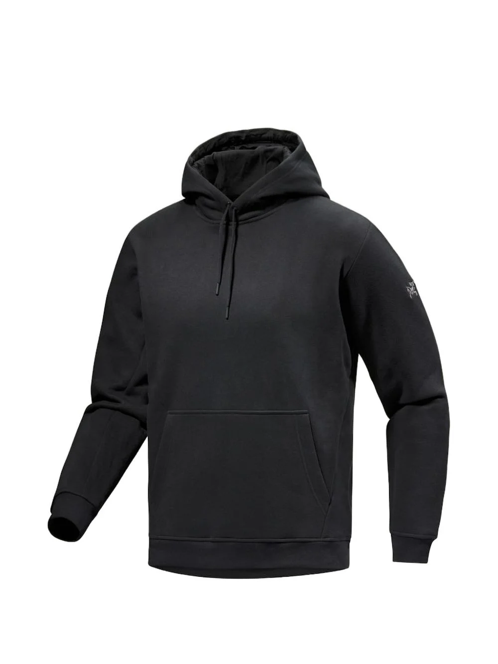 Emblem hooded kangaroo-pocket hoodie - 1