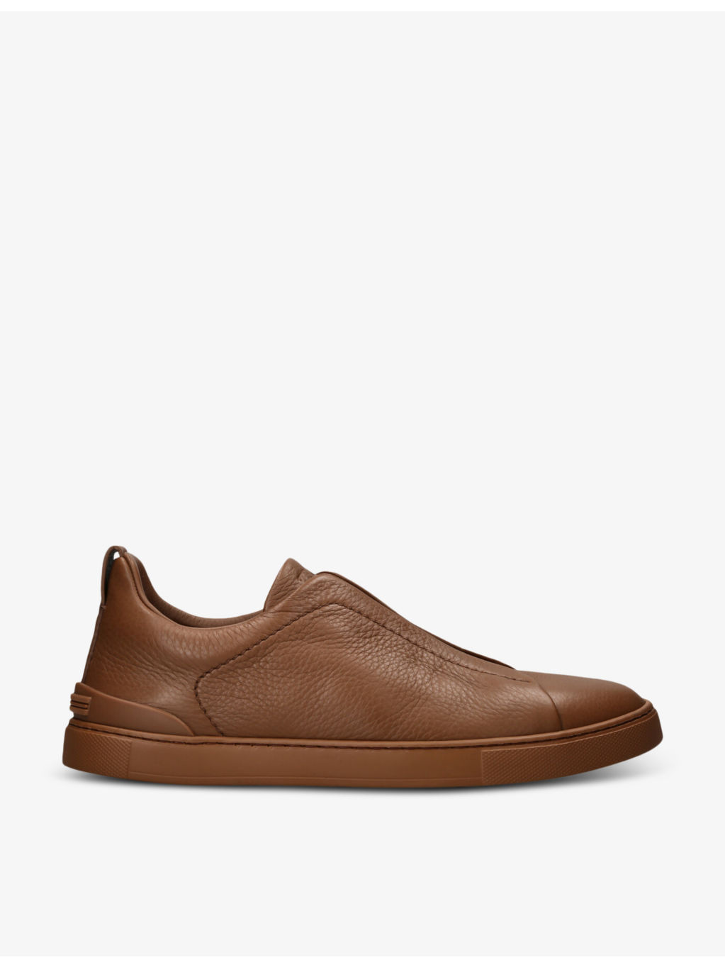 Tripe Stitch leather low-top trainers - 1