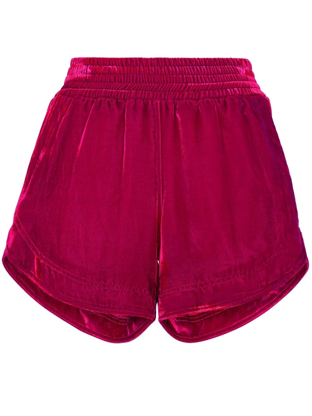 velvet elasticated-waist shorts - 1