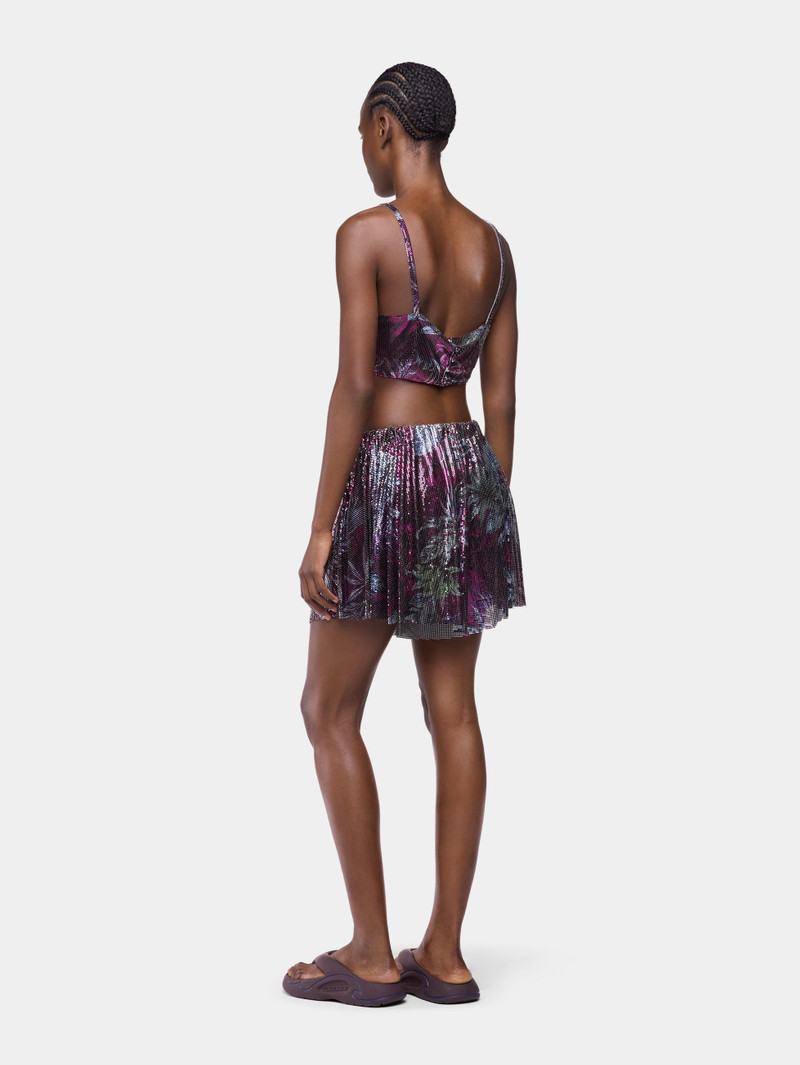SLEEVELESS BRALETTE TOP IN PALM TREE-PRINTED MESH 4