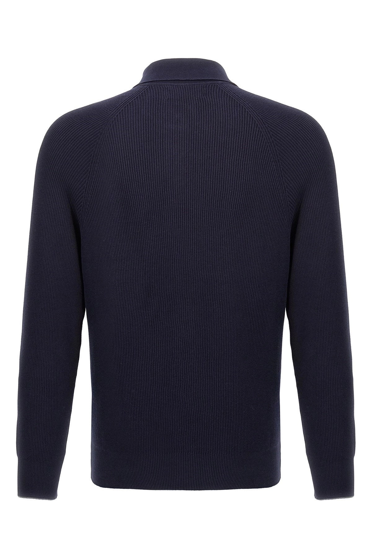 Brunello Cucinelli Men Ribbed Polo Shirt - 3