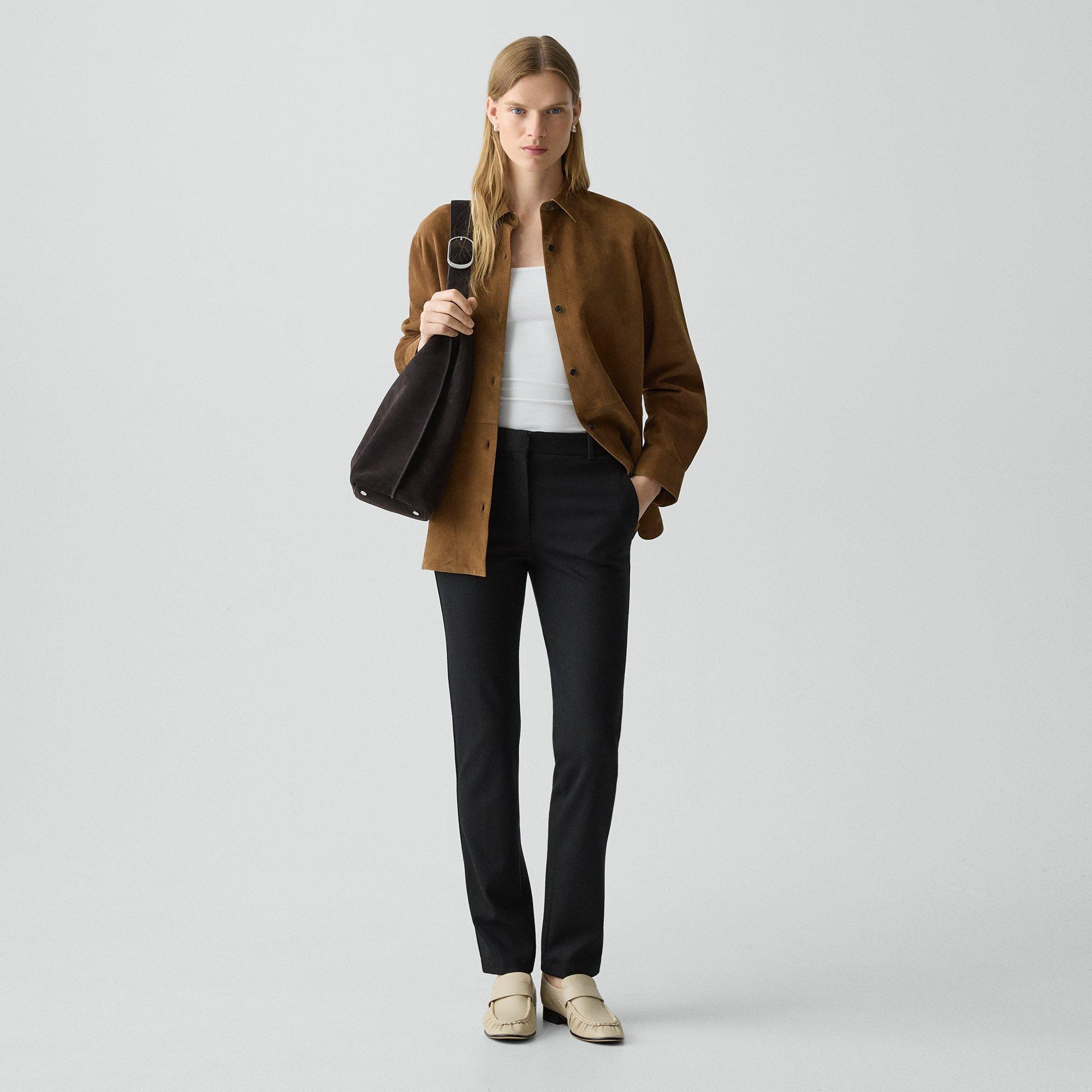Slim Leg Pant in Wool-Blend Knit - 2