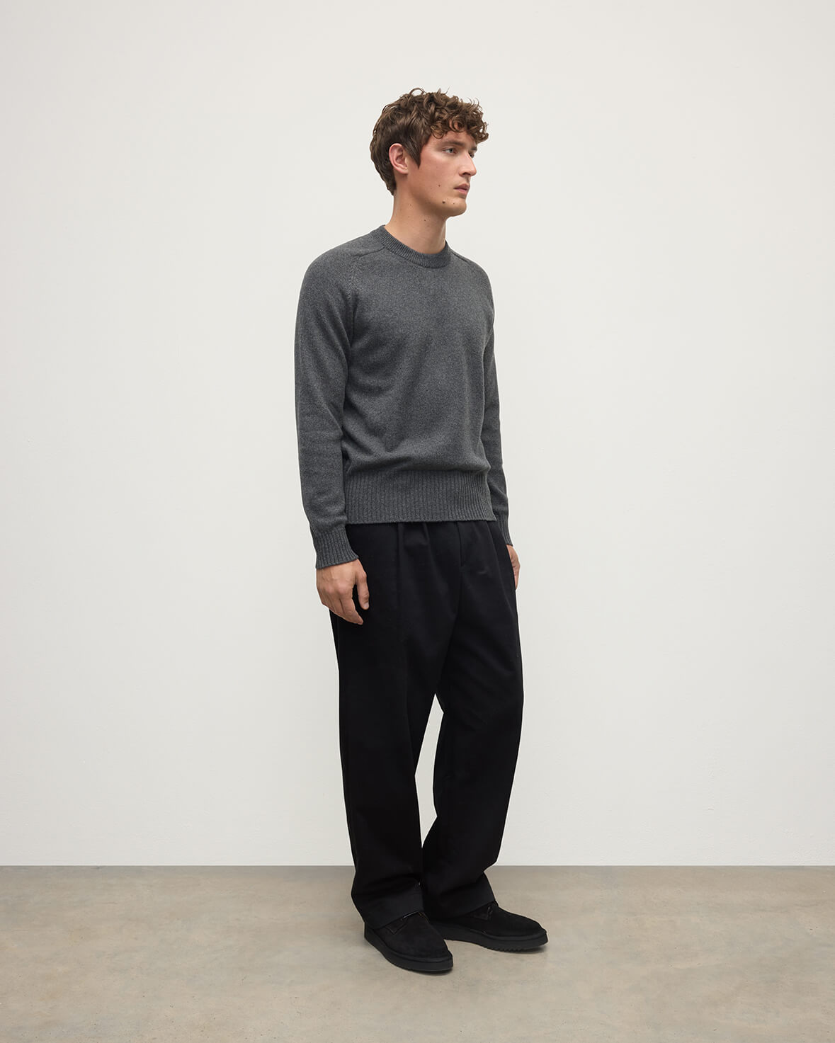 Superfine Merino Relaxed Grey Jumper - 3