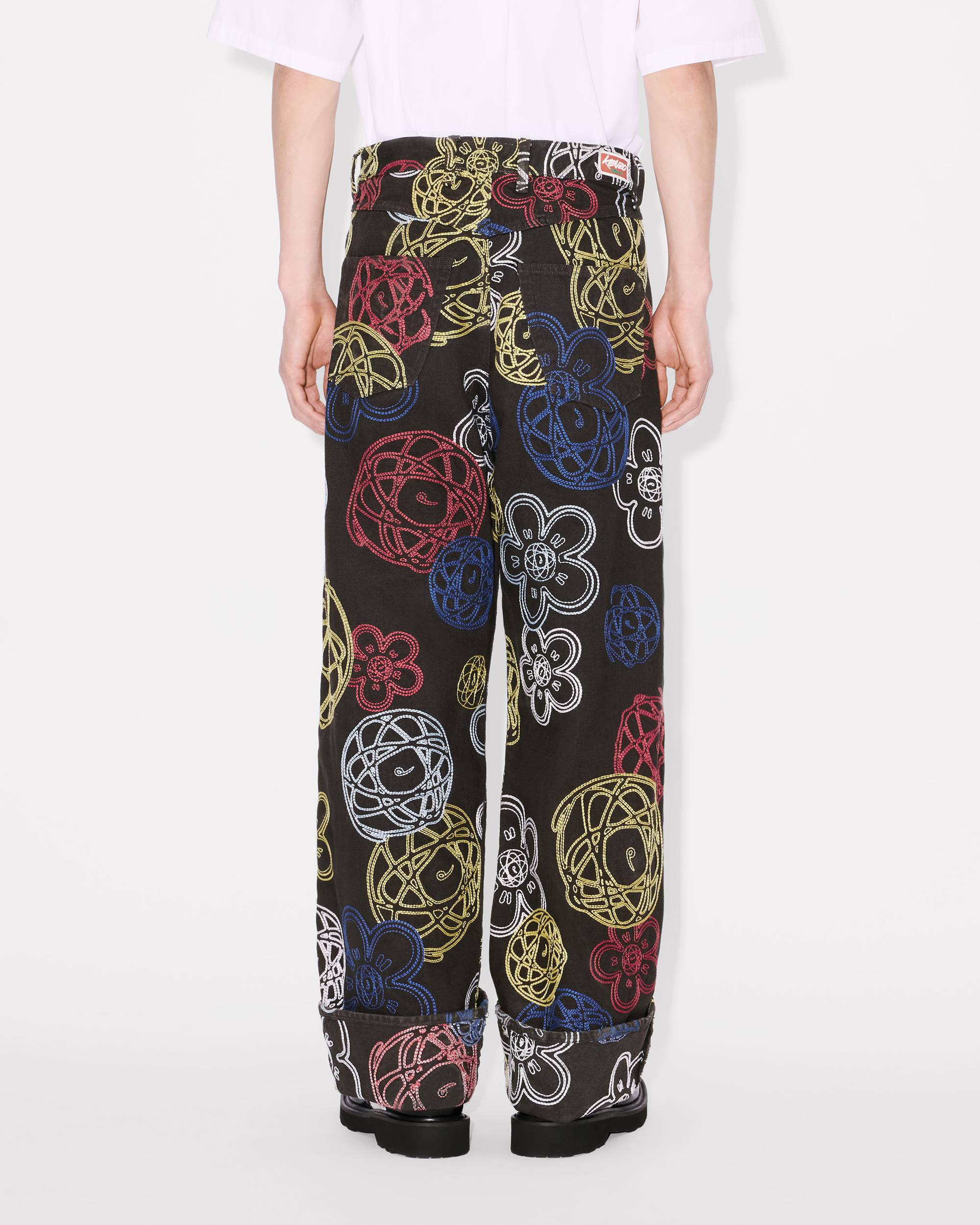 'Kenzo x Futura 2000' embroidered wide fit pants - 4