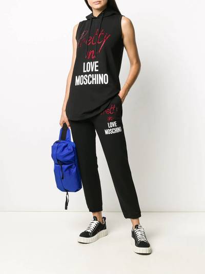 Moschino hooded logo tank top outlook