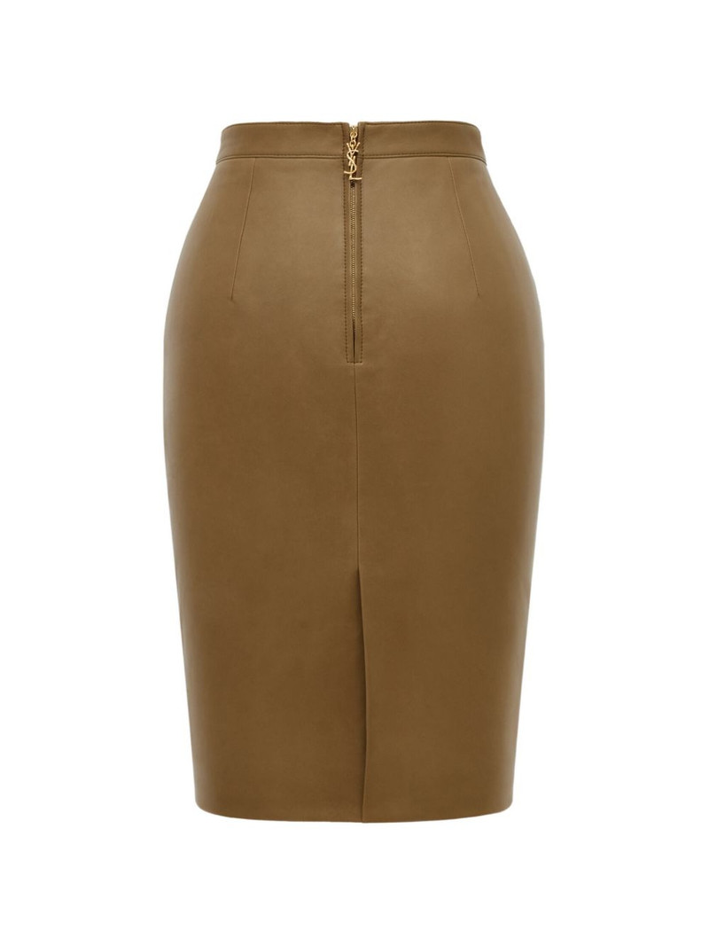 SAINT LAURENT CASSANDRE  leather midi pencil skirt outlook