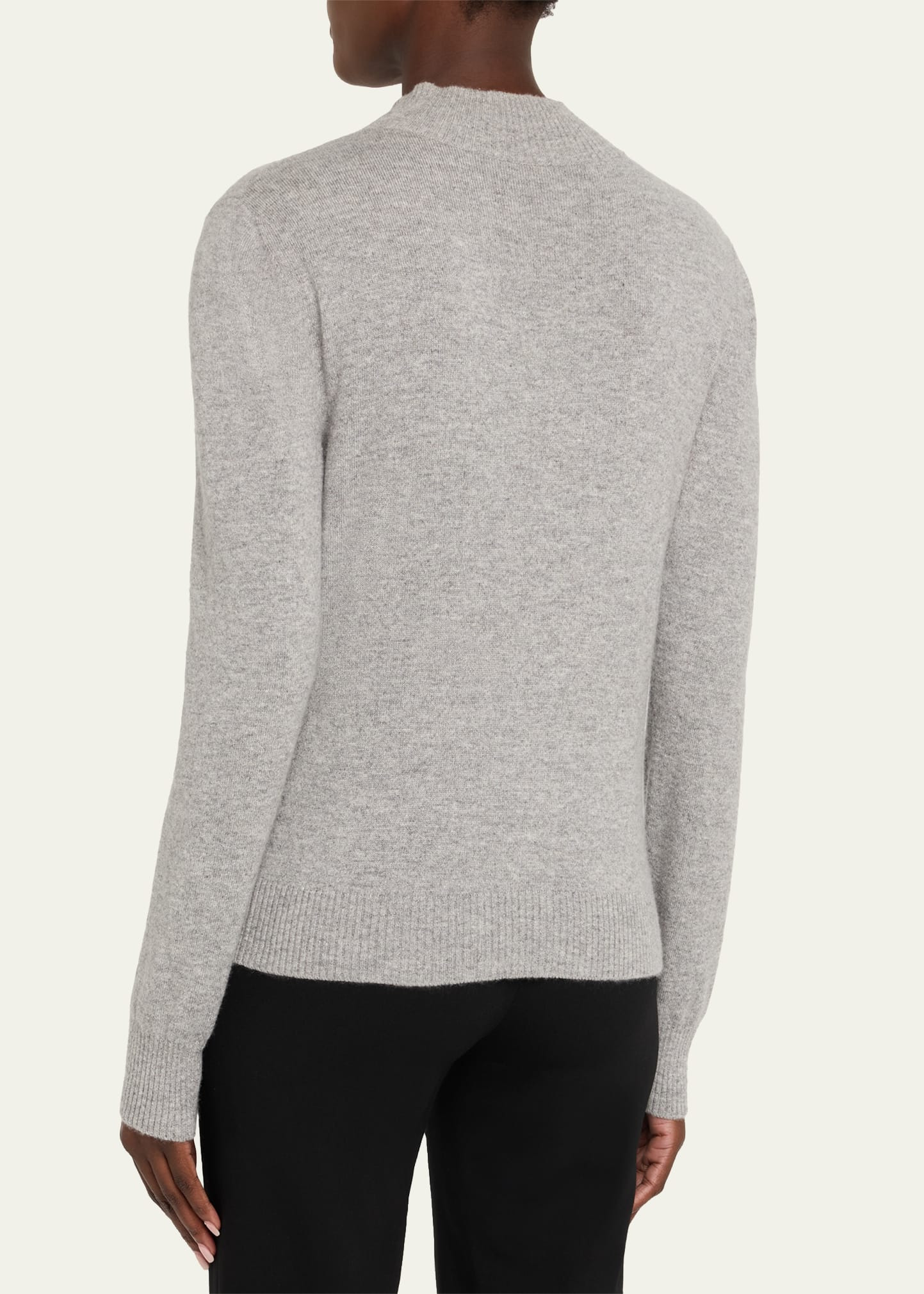 Mockneck Cashmere Knit Scarf Sweater - 3