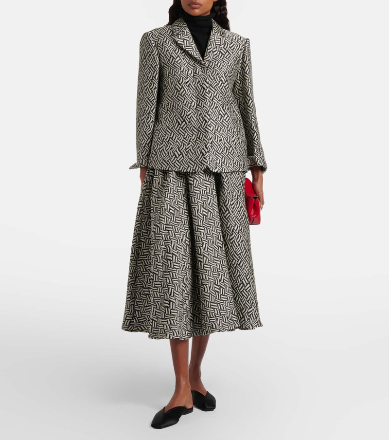 'S Max Mara Perle cotton-blend jacquard midi skirt outlook