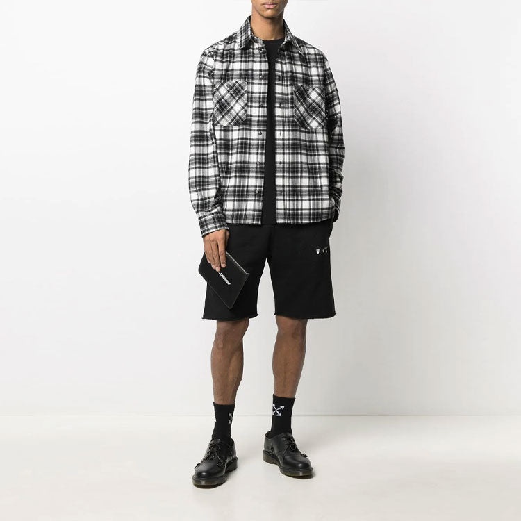 Off-White SS21 Plaid Long Sleeves Shirt Black OMGA133R21FAB0021000 - 2