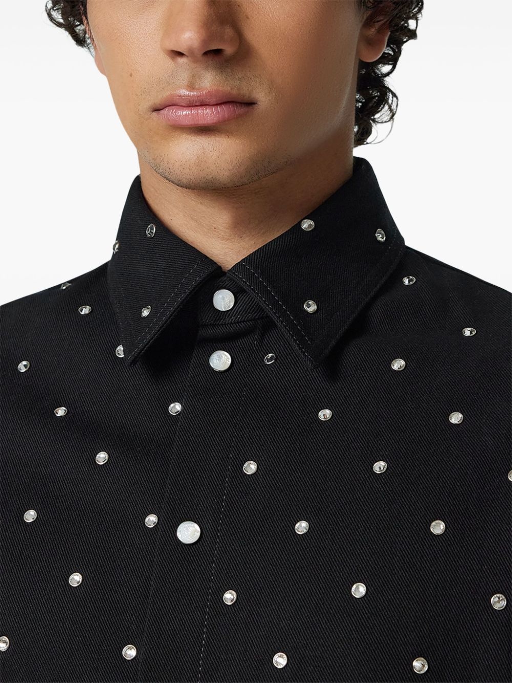 crystal-embellished shirt - 5