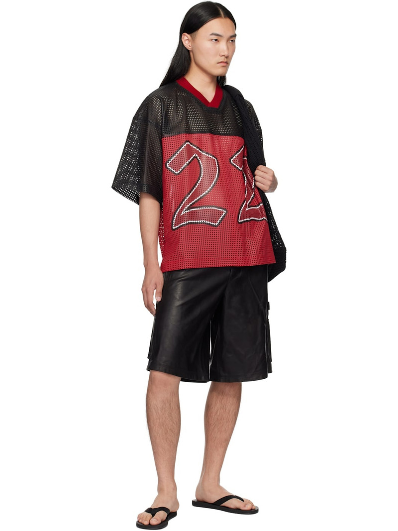AMIRI Black MA Leather Carpenter Shorts outlook