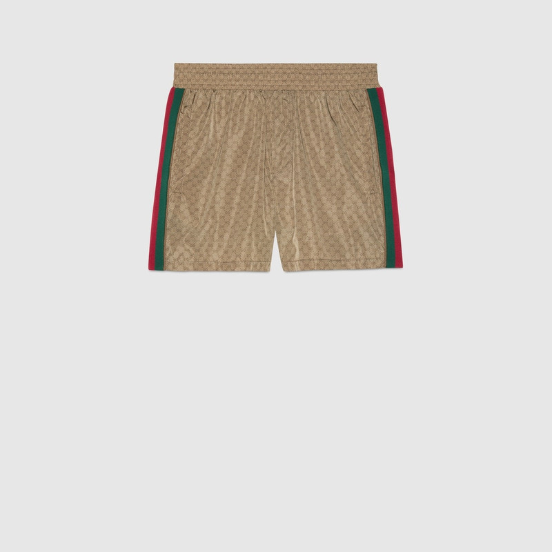 Waterproof nylon swim shorts with GG 1