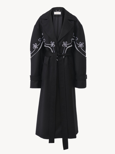Chloé EMBROIDERED LONG TRENCH COAT outlook
