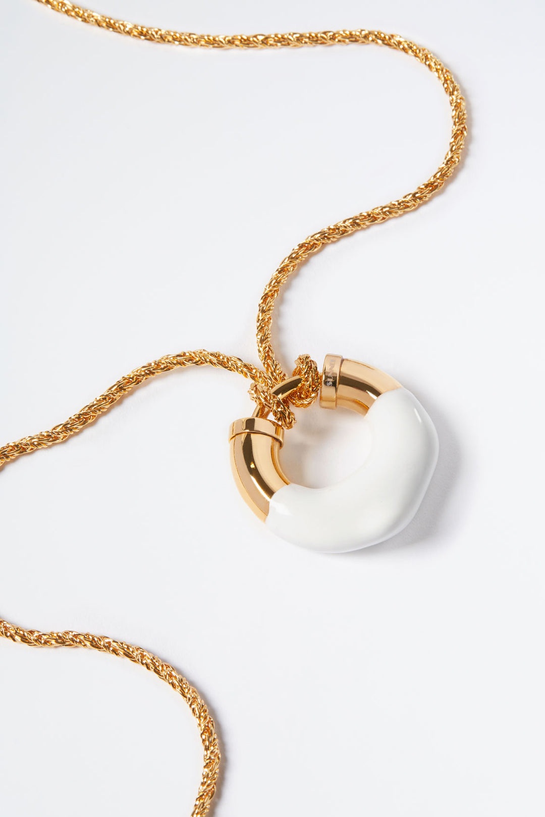 WHITE RUBBERIZED GOLD NECKLACE - 2