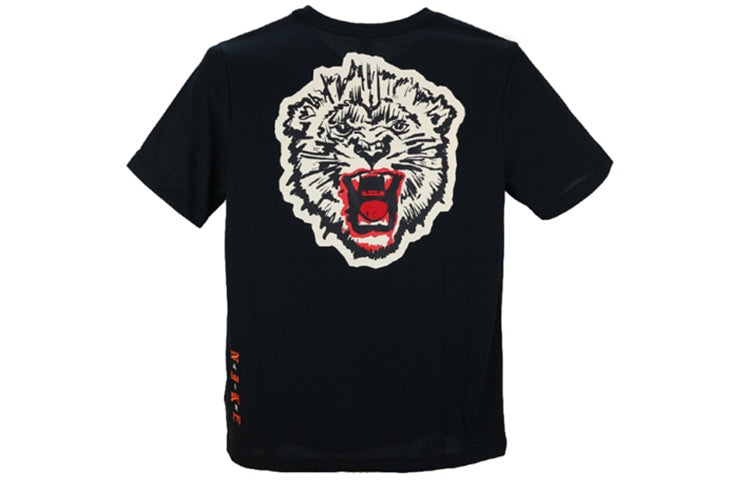 Nike LeBron James xATOMS Crossover Limited Tiger Head Printing Short Sleeve Black CD0936-010 - 2