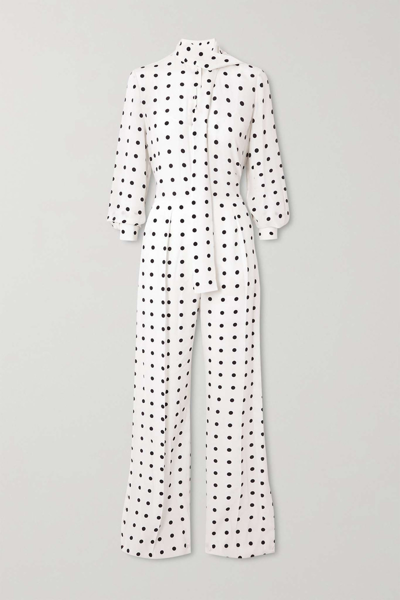 Polka-dot silk crepe de chine jumpsuit 1