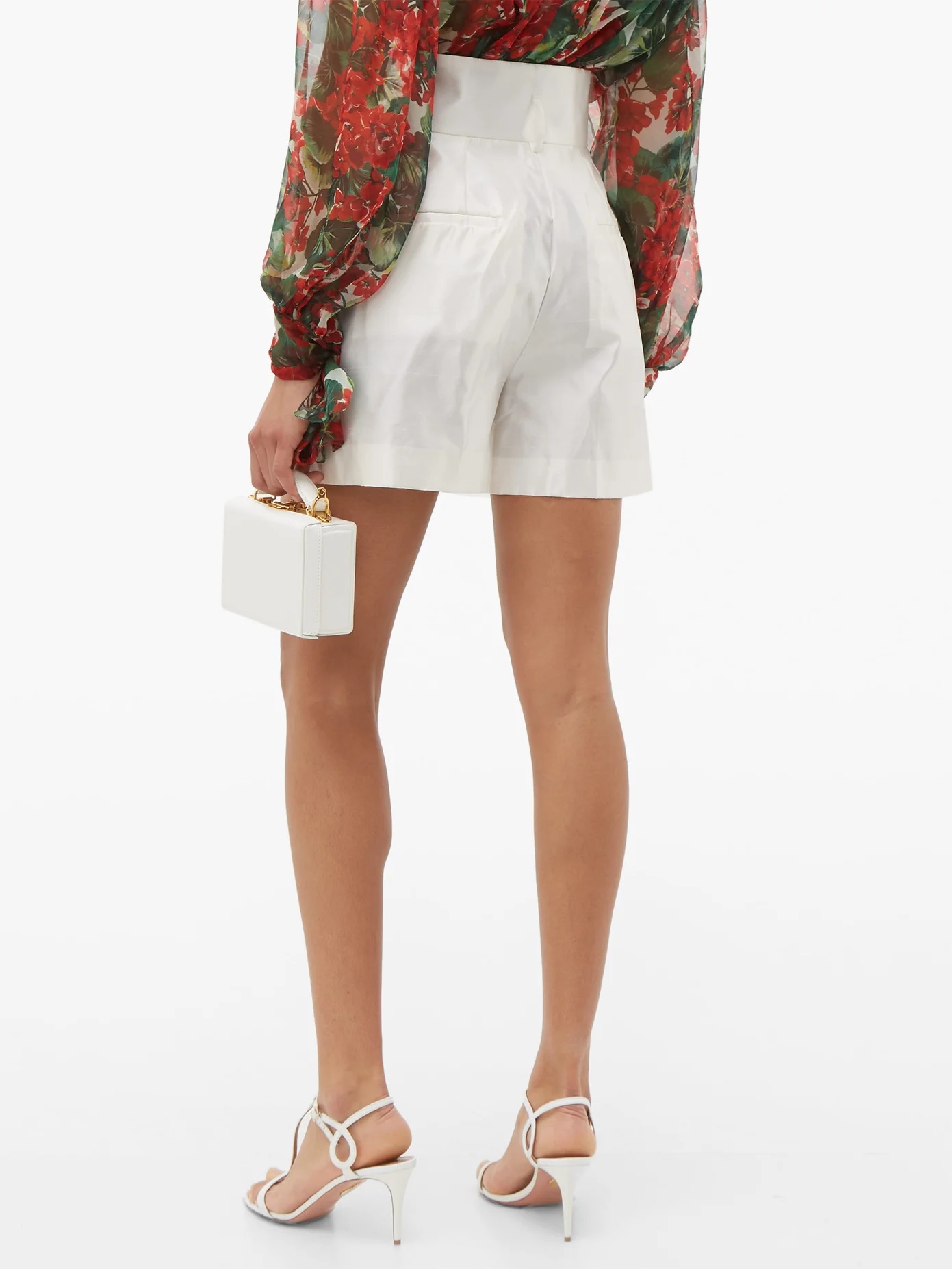 Micado silk-shantung shorts - 5