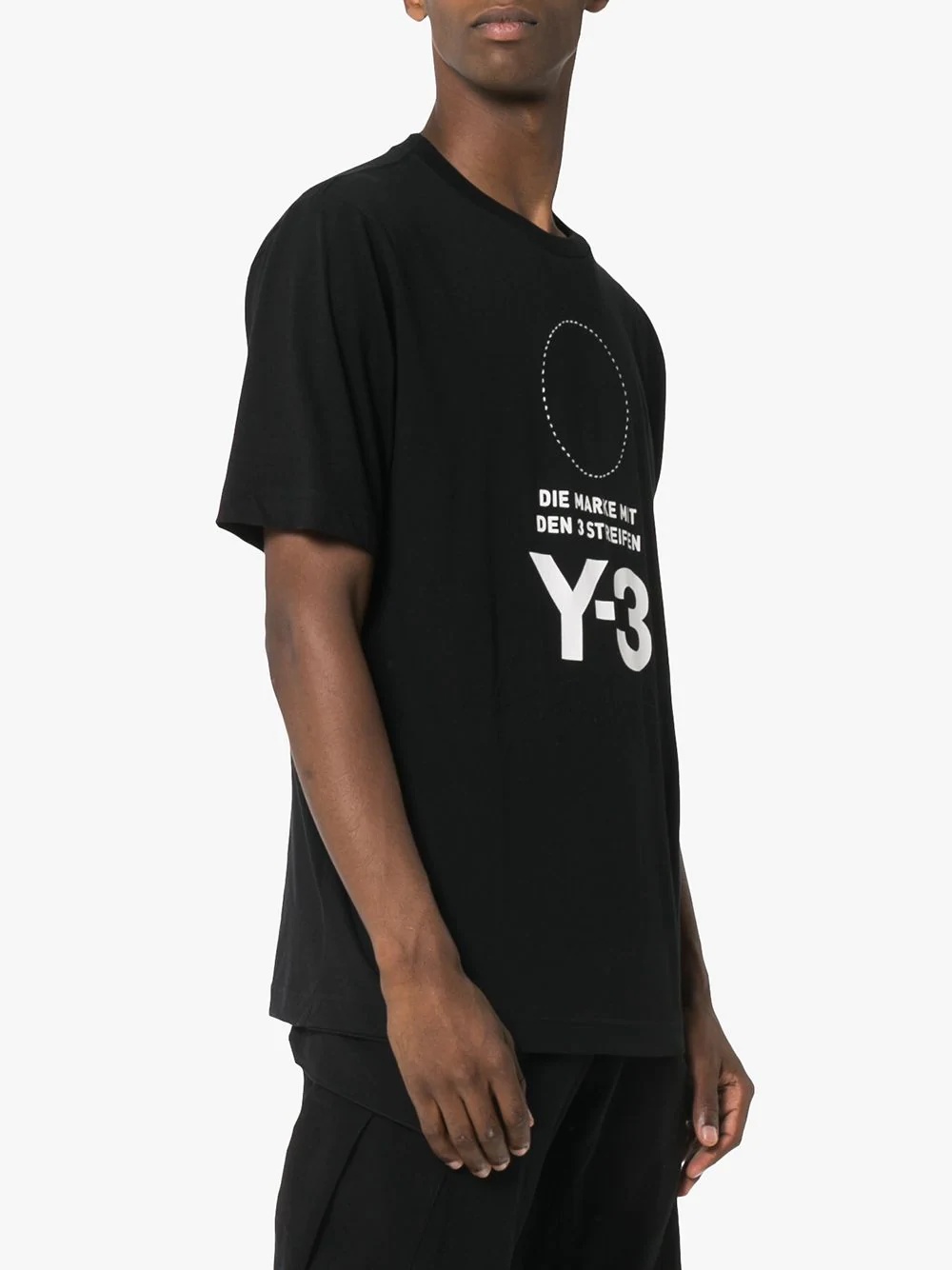 Black logo and circle printed cotton t-shirt  - 3