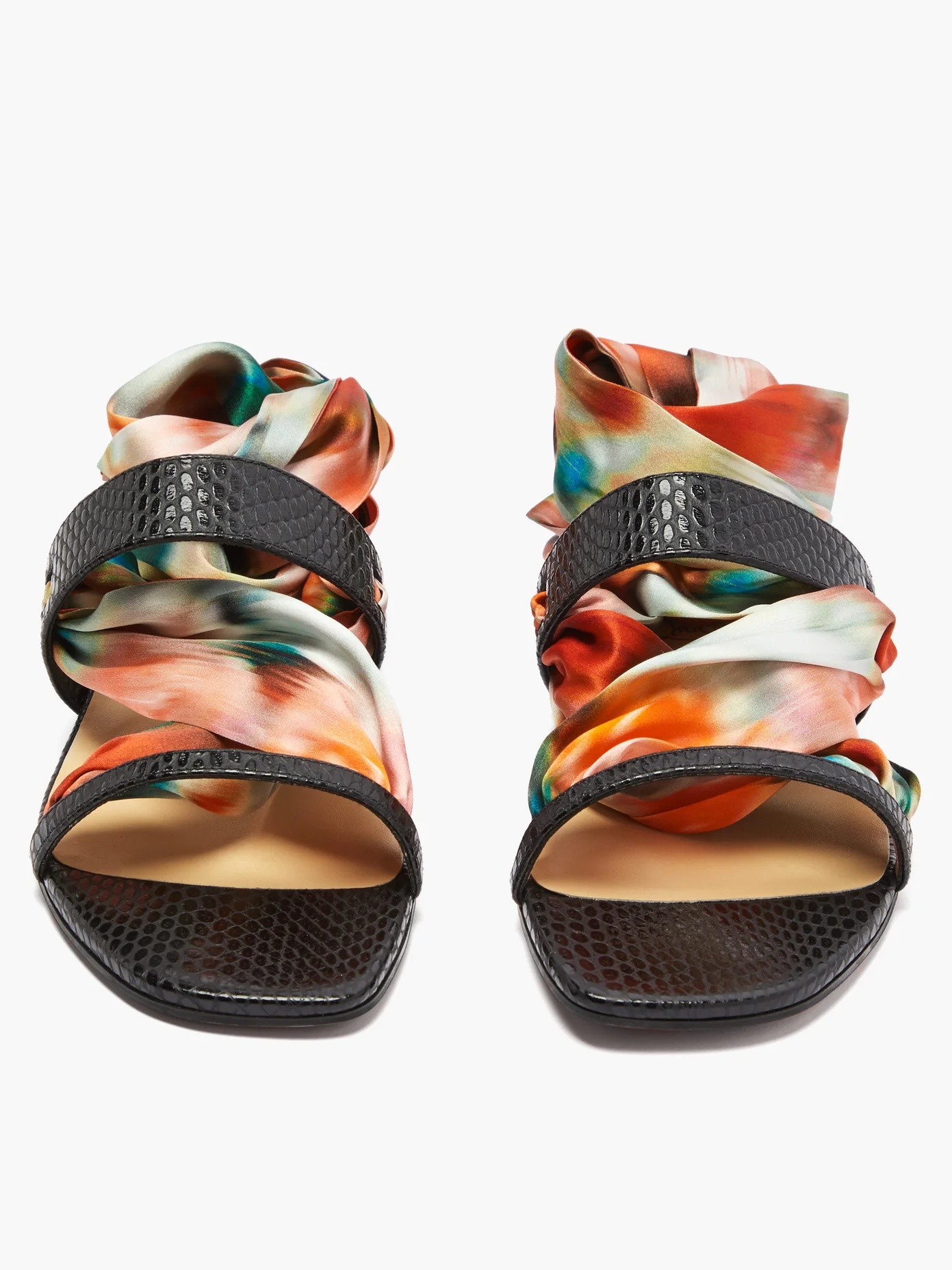 Foulard Cheville scarf & leather sandals - 5