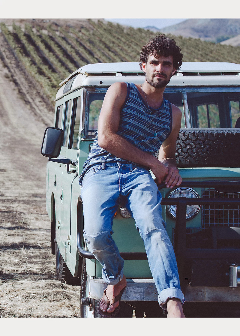 Indigo Striped Jacquard Tank 5