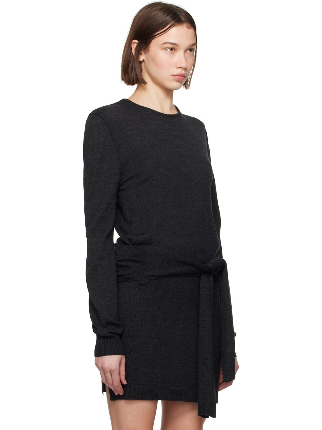 Gray Trompe L'œil Sweater - 2
