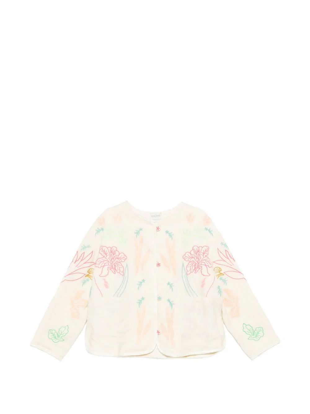 floral-embroidered jacket - 1