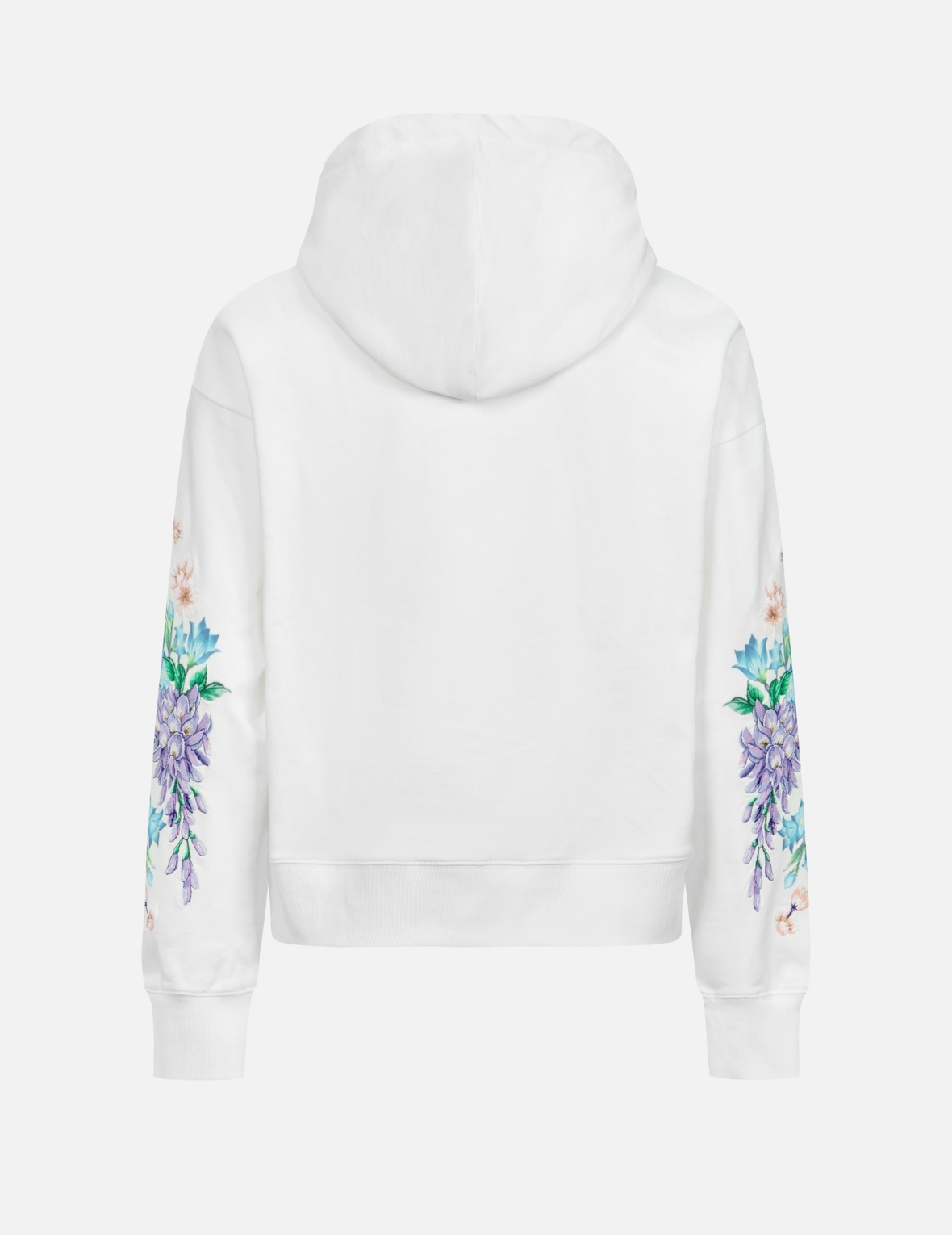 3D SEAGULL PRINT AND FLORAL EMBROIDERY CROPPED HOODIE - 2