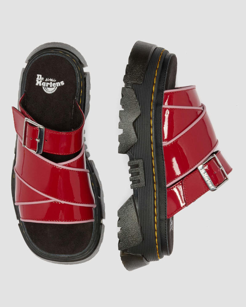 Dr. Martens Mattison Slide Soft Patent Leather Sandals outlook