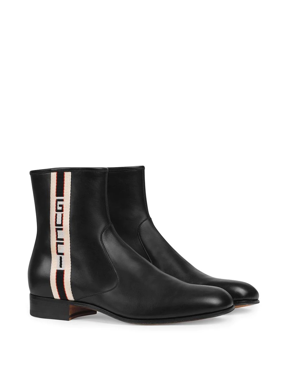 Gucci stripe leather boots - 3