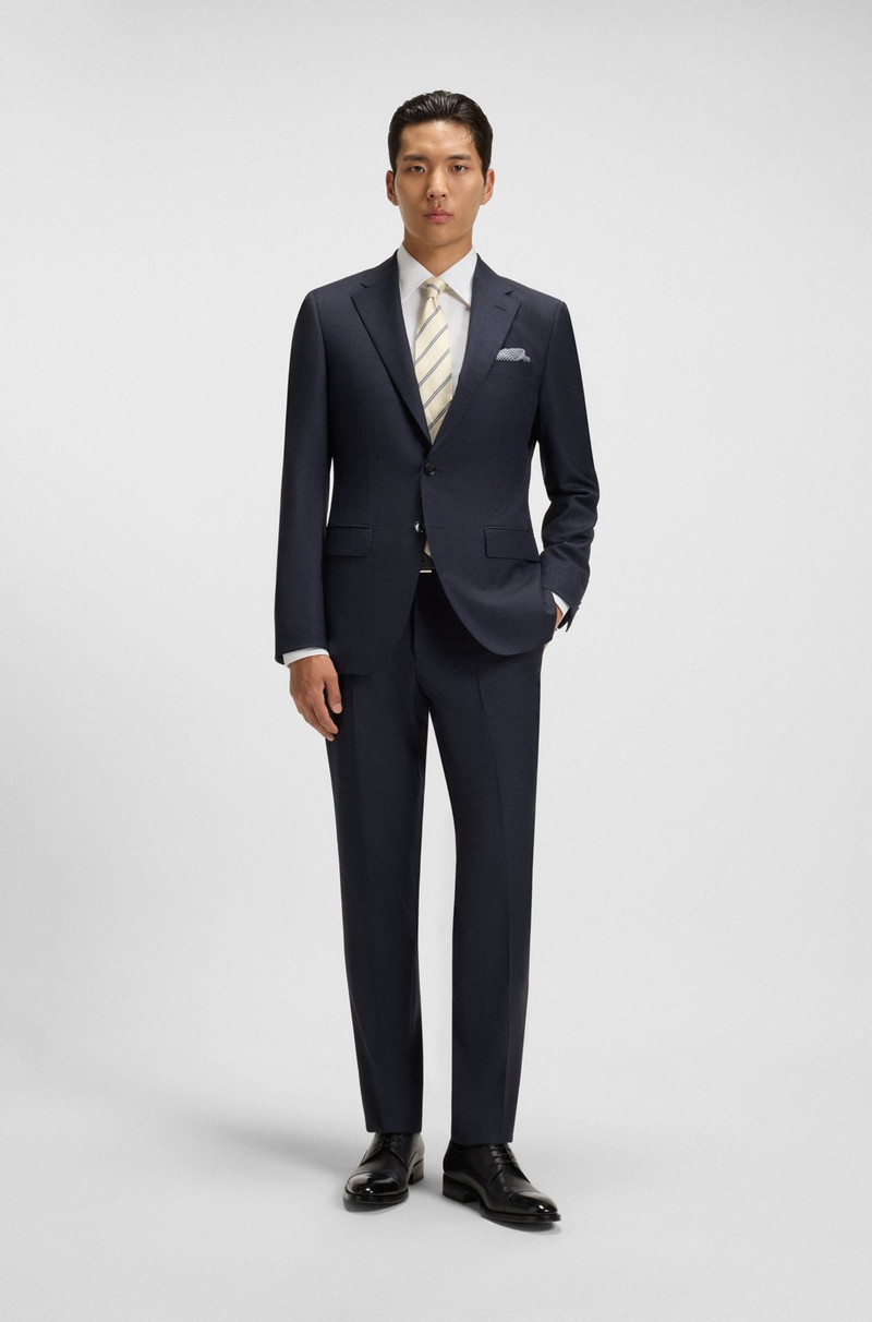 TWO-PIECE SLIM-FIT SUIT IN PATTERNED VIRGIN WOOL 1