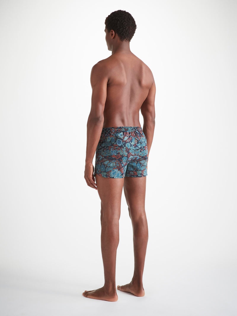 Men's Modern Fit Boxers Cotton Batiste Multi Marble Print - 4