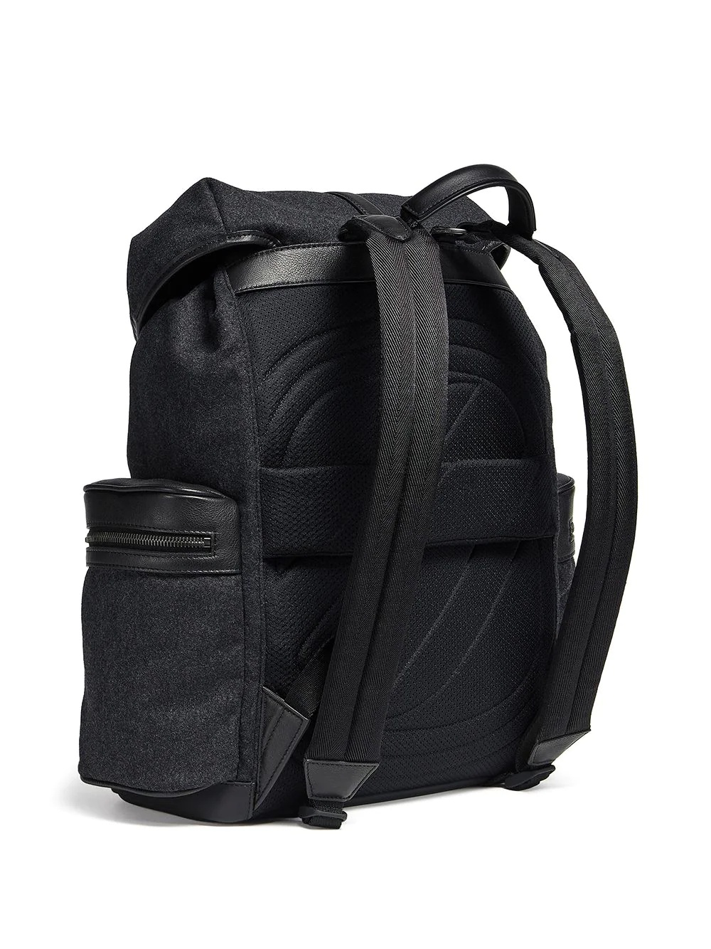 leather-trim backpack - 2