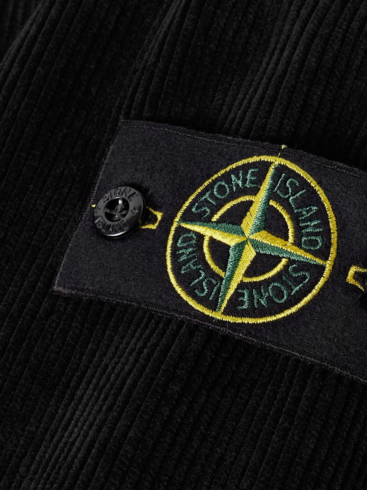 Logo-Appliquéd Cotton-Corduroy Overshirt Black - 5