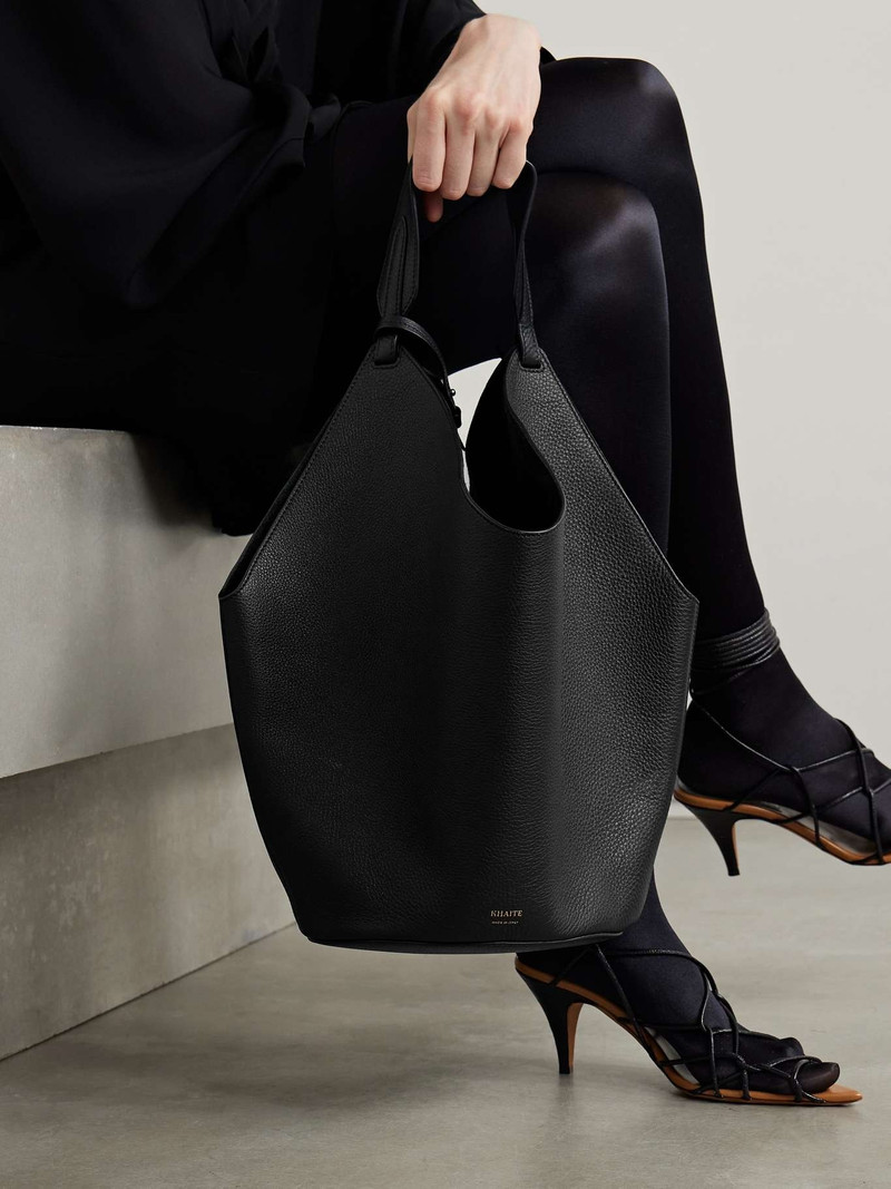 KHAITE Lotus medium textured-leather tote outlook