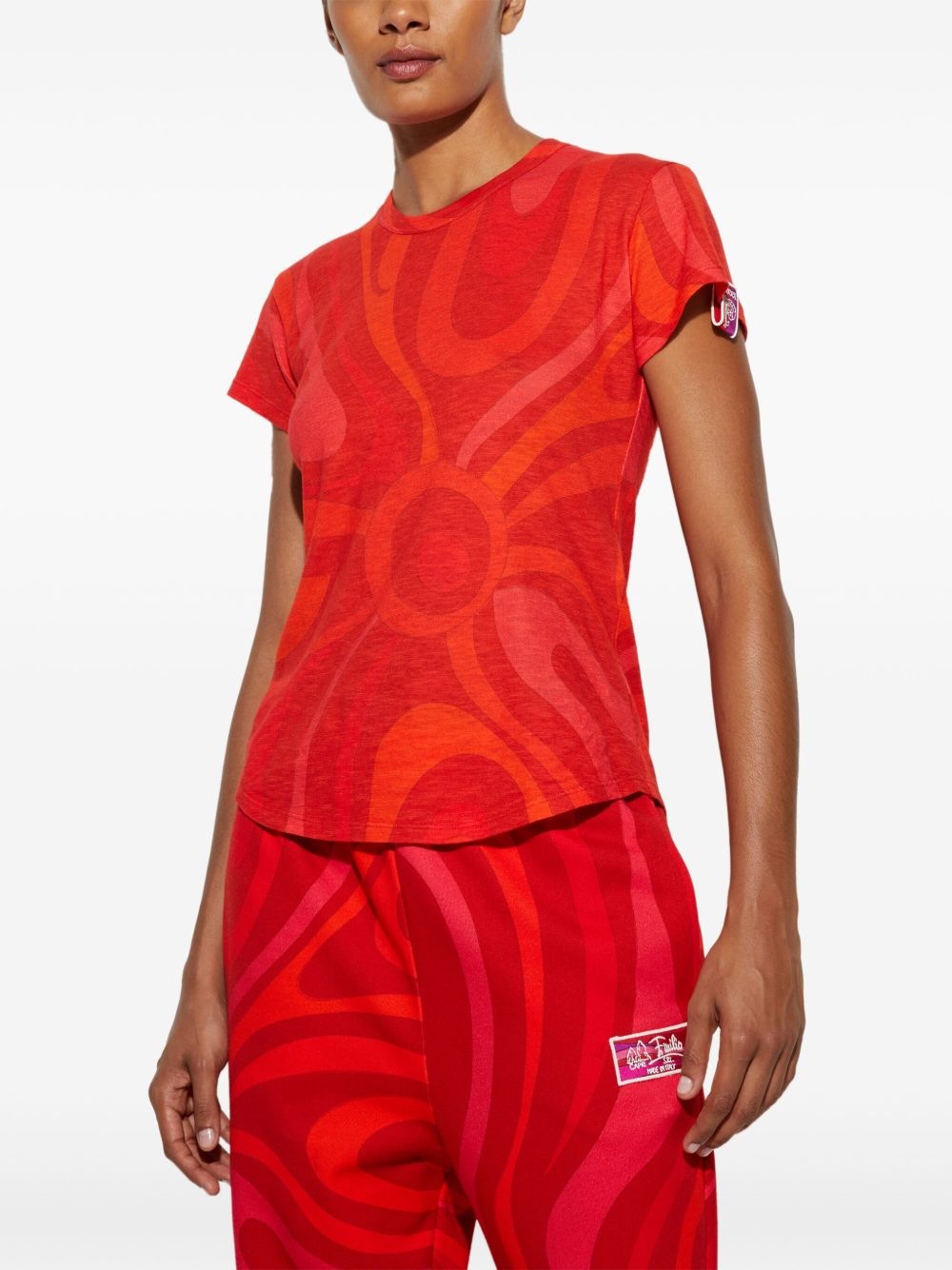 abstract-print T-shirt - 5