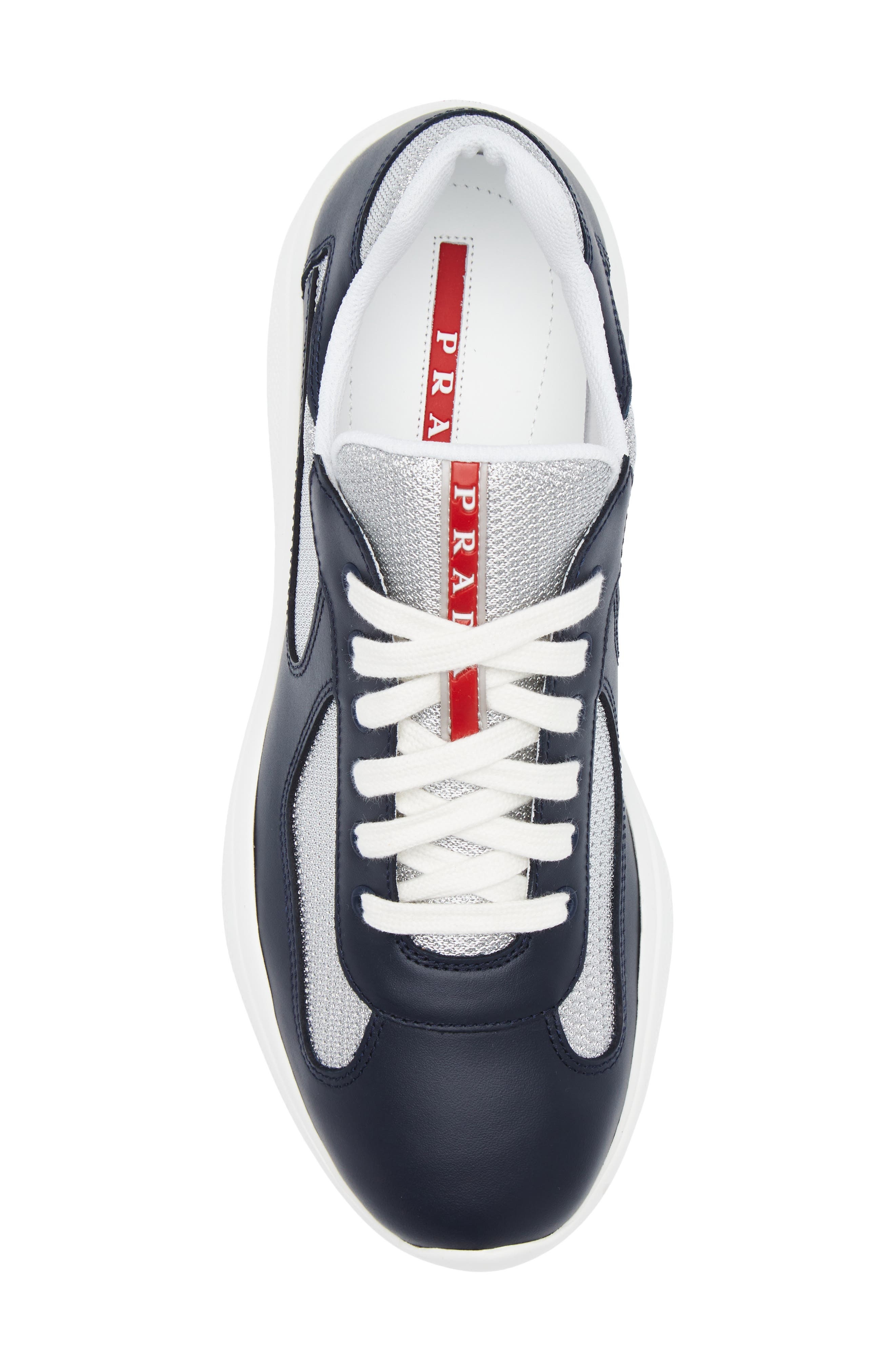 Prada America's Cup Soft Bike Low Top Sneaker in Baltico Argento at Nordstrom - 5
