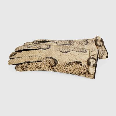GUCCI Python and leather gloves outlook